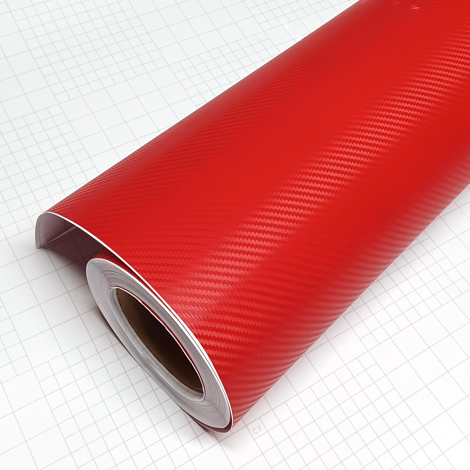 DIYAH 3D Red Carbon Fiber Vinyl Wrap – Twill Weave Film Roll for Cars, DIY & Decals