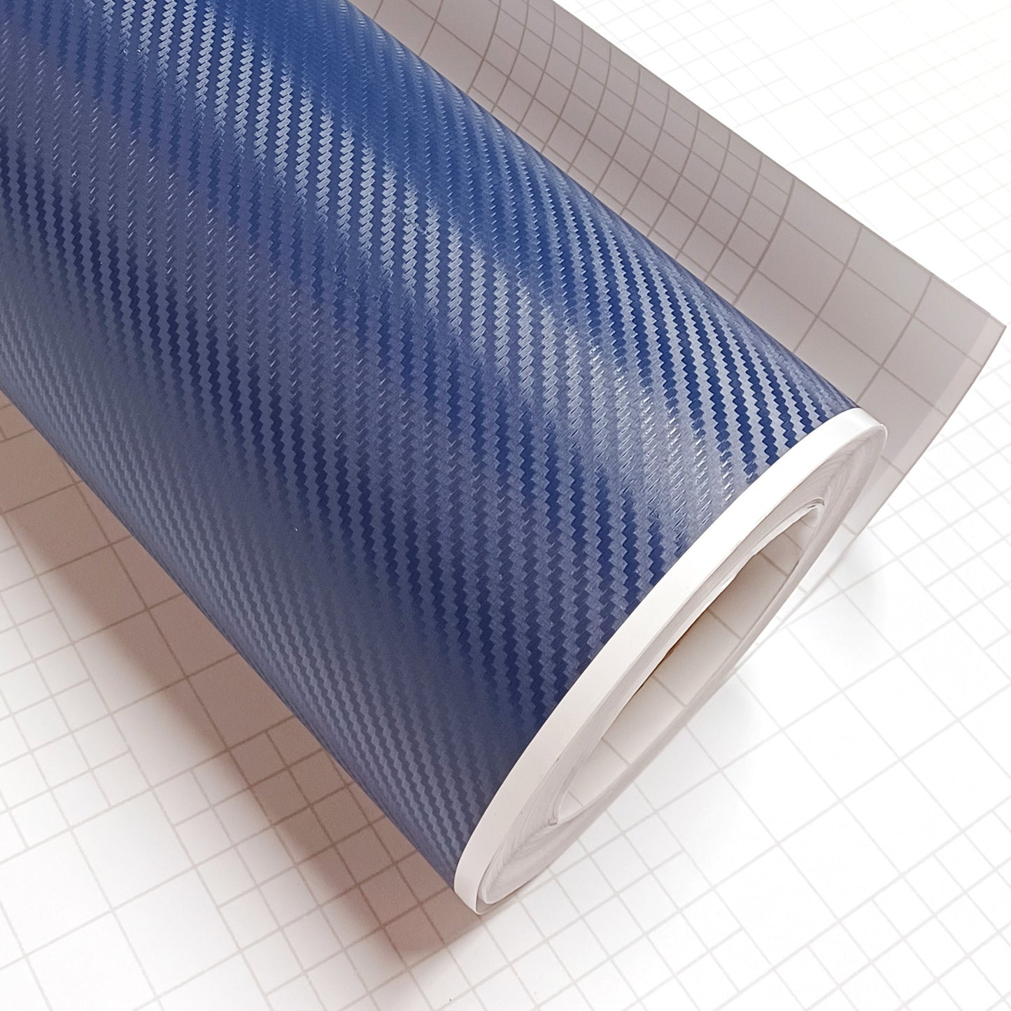 DIYAH 3D Blue Carbon Fiber Vinyl Wrap – Twill Weave Film Roll + Free Hand Tool