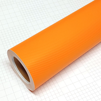 DIYAH 4D Orange Carbon Fiber Vinyl Wrap – Air Release Bubble-Free Film Roll + Free Hand Tool