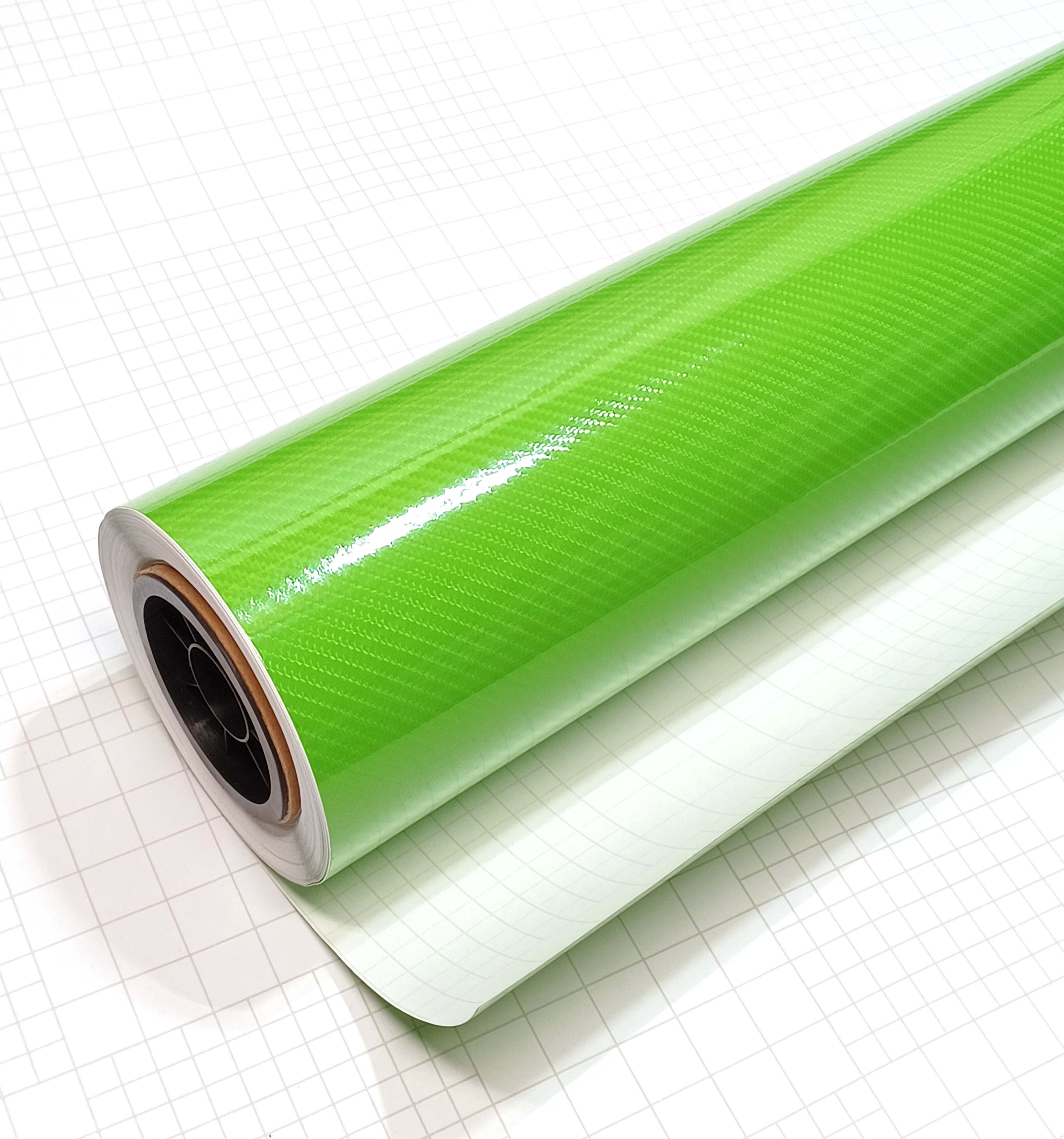 DIYAH 6D High Gloss Green Carbon Fiber Vinyl Wrap Film, Bubble-Free