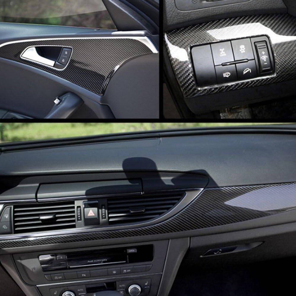 DIYAH 6D High Gloss Black Carbon Fiber Vinyl Wrap Film, Bubble-Free