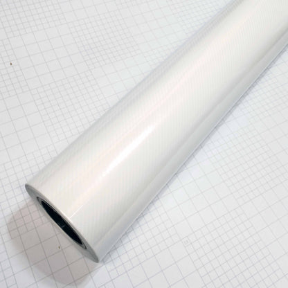 DIYAH 6D High Gloss White Carbon Fiber Vinyl Wrap Film, Bubble-Free