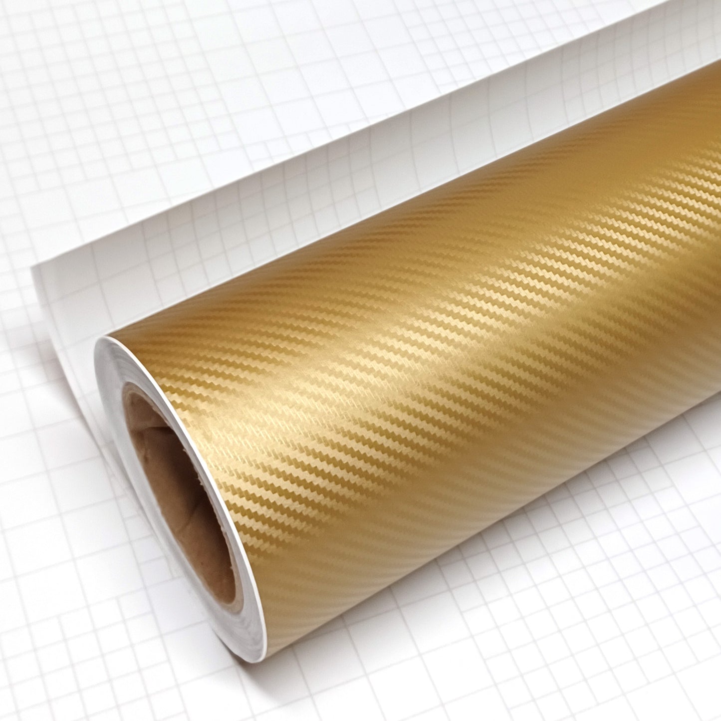DIYAH 3D Golden Carbon Fiber Vinyl Wrap – Twill Weave Film Roll for Cars, DIY & Decals