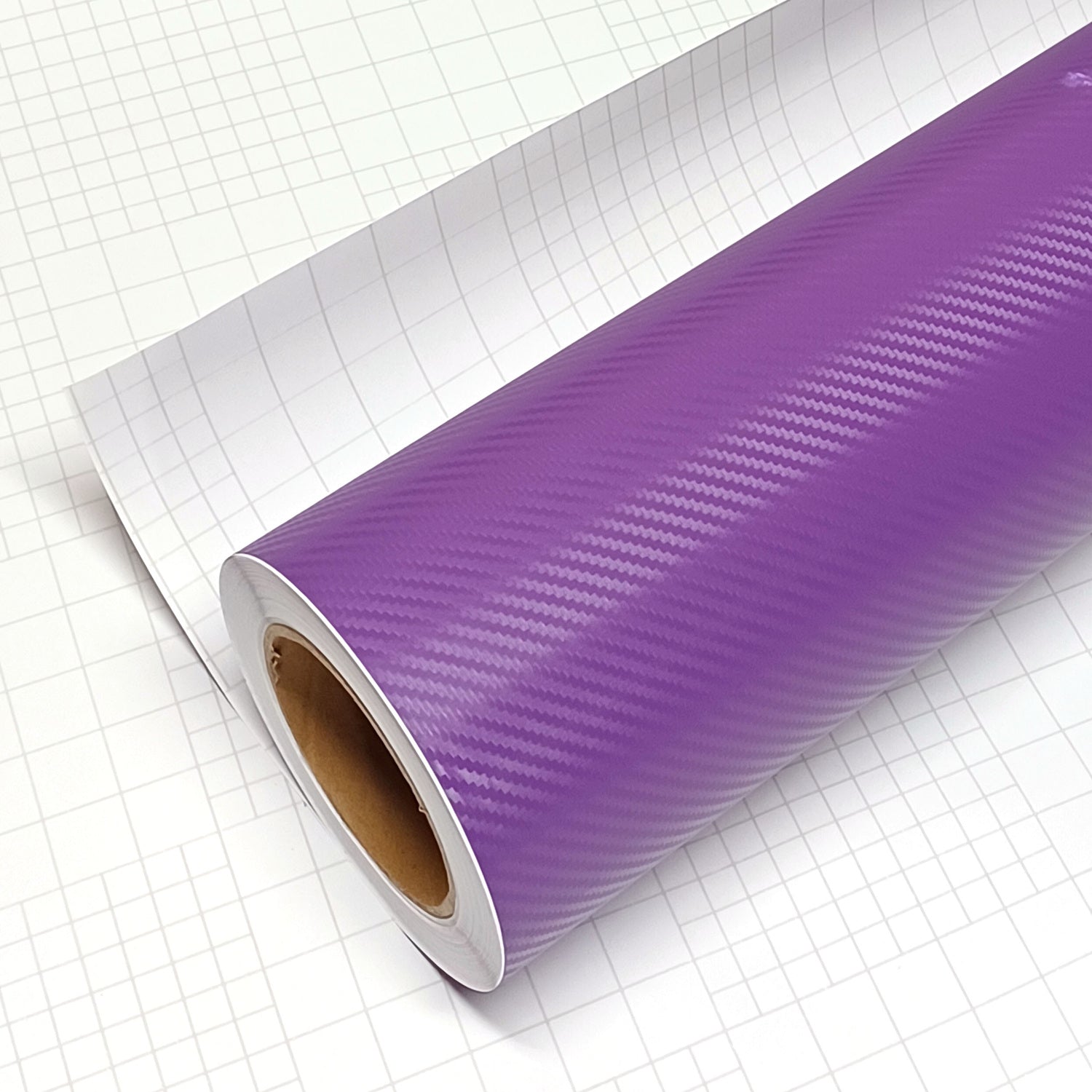 DIYAH 3D Purple Carbon Fiber Vinyl Wrap – Twill Weave Film Roll + Free Hand Tool