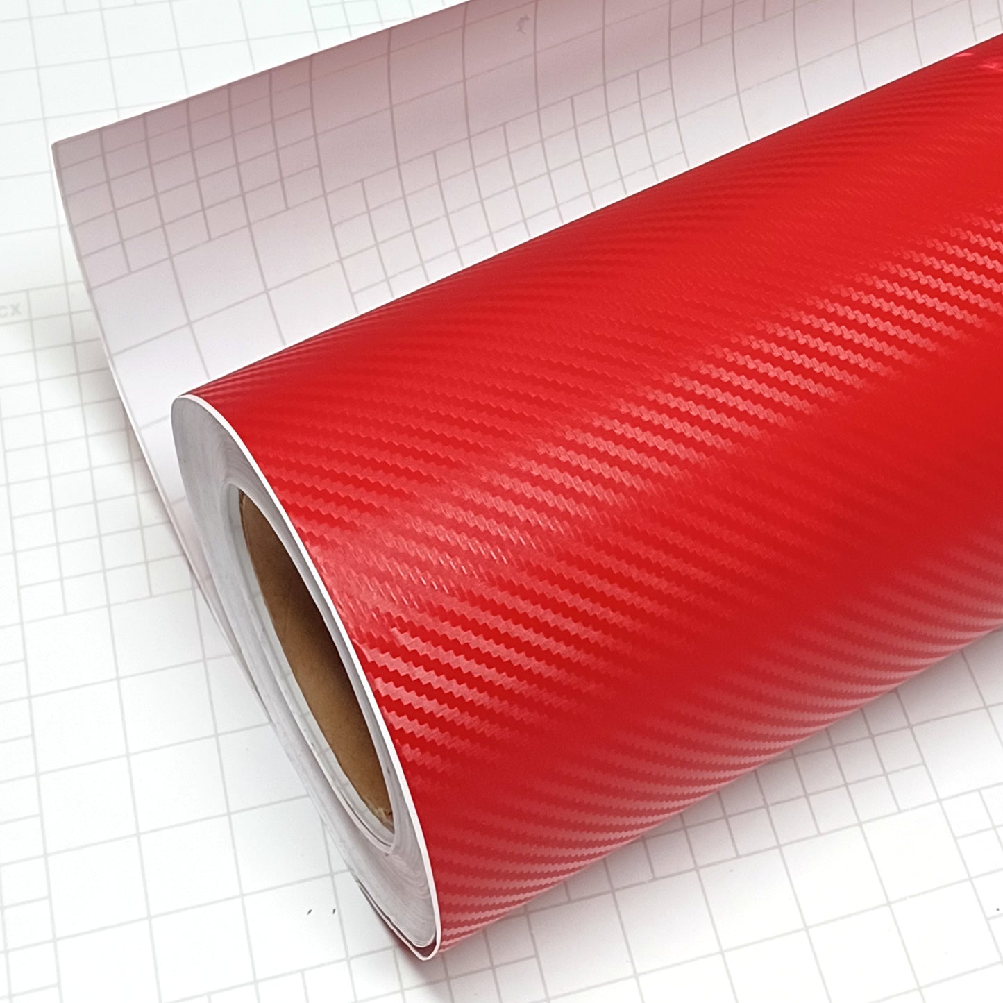 DIYAH 3D Red Carbon Fiber Vinyl Wrap – Twill Weave Film Roll + Free Hand Tool