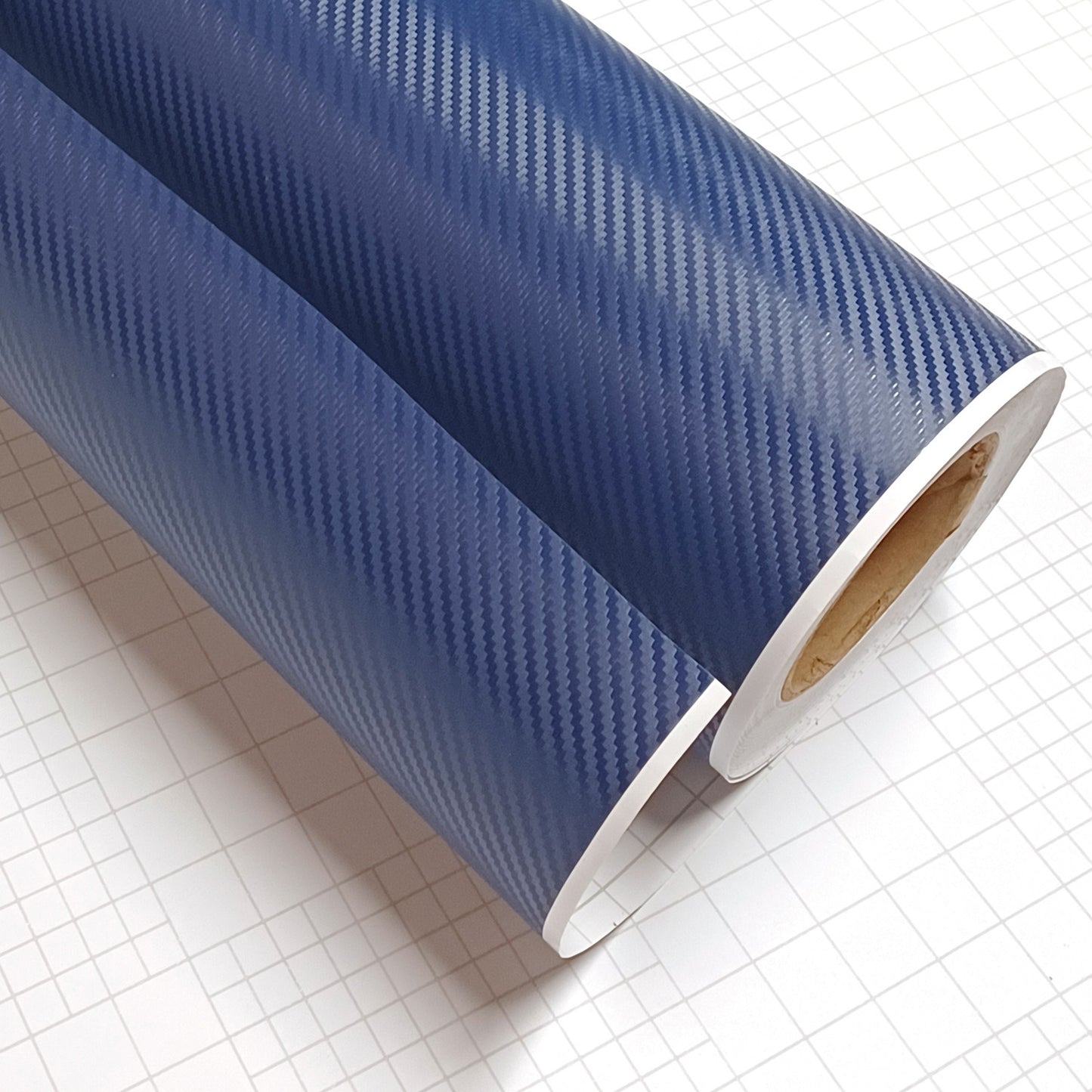 DIYAH 3D Blue Carbon Fiber Vinyl Wrap – Twill Weave Film Roll + Free Hand Tool