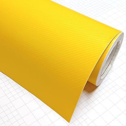 DIYAH 4D Yellow Carbon Fiber Vinyl Wrap – Air Release Bubble-Free Film Roll + Free Hand Tool