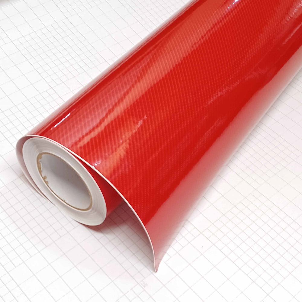 DIYAH 6D High Gloss Red Carbon Fiber Vinyl Wrap Film, Bubble-Free
