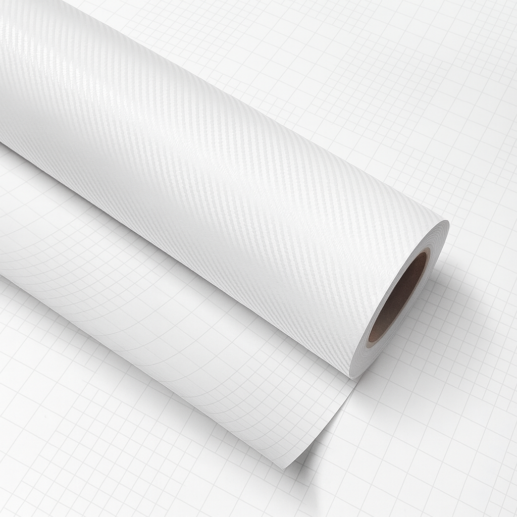 DIYAH 3D White Carbon Fiber Vinyl Wrap – Twill Weave Film Roll for Cars, DIY & Decals