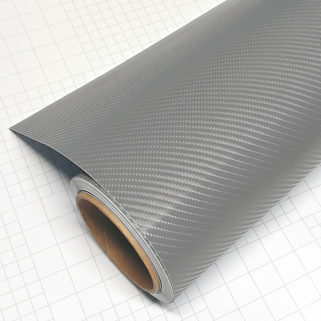 DIYAH 4D Gray Carbon Fiber Vinyl Wrap – Air Release Bubble-Free Film Roll